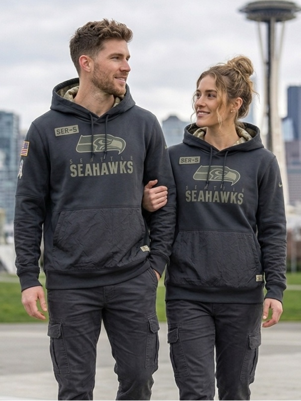 Nike Seattle Seahawks Salute to Service Therma Hoodie Men’s Large NFL Camo